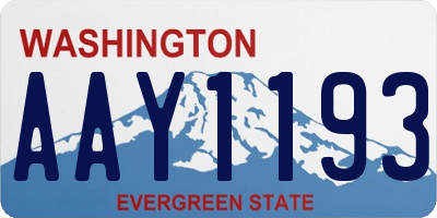 WA license plate AAY1193