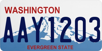 WA license plate AAY1203