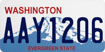 WA license plate AAY1206