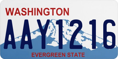 WA license plate AAY1216