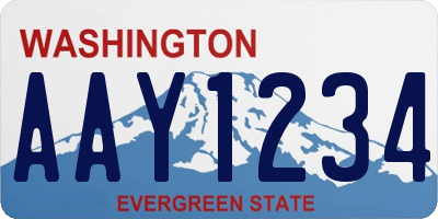 WA license plate AAY1234
