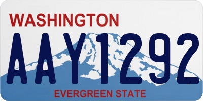 WA license plate AAY1292