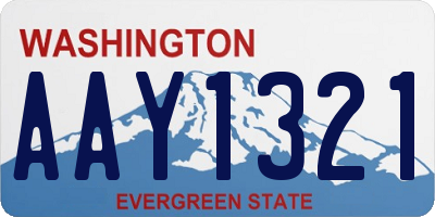 WA license plate AAY1321