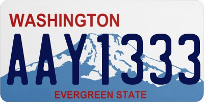 WA license plate AAY1333