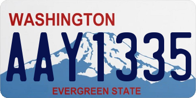 WA license plate AAY1335