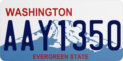 WA license plate AAY1350