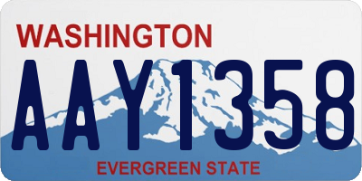 WA license plate AAY1358