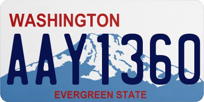 WA license plate AAY1360
