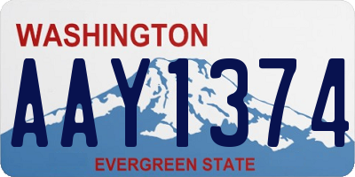 WA license plate AAY1374