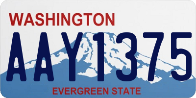 WA license plate AAY1375
