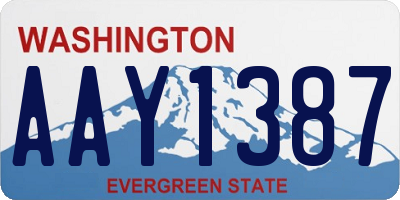 WA license plate AAY1387