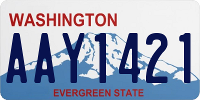 WA license plate AAY1421