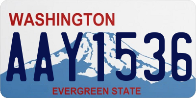 WA license plate AAY1536