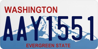 WA license plate AAY1551
