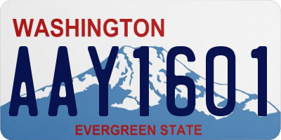 WA license plate AAY1601