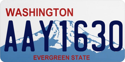 WA license plate AAY1630