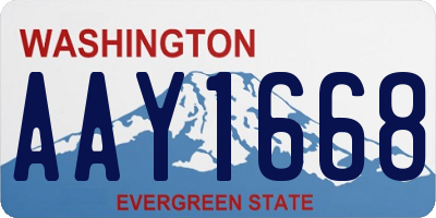 WA license plate AAY1668