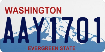 WA license plate AAY1701