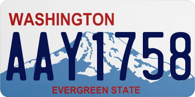 WA license plate AAY1758