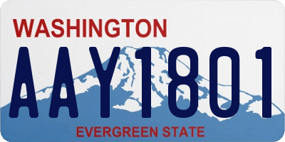 WA license plate AAY1801