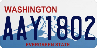 WA license plate AAY1802