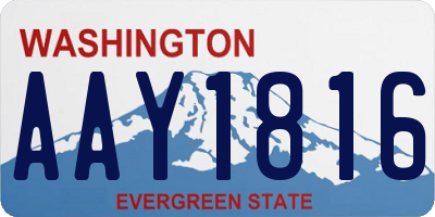WA license plate AAY1816