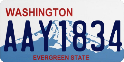 WA license plate AAY1834