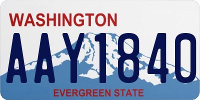 WA license plate AAY1840