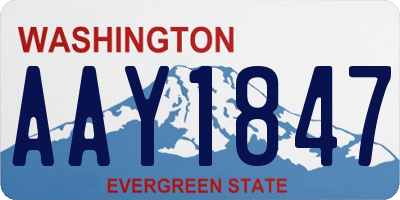 WA license plate AAY1847