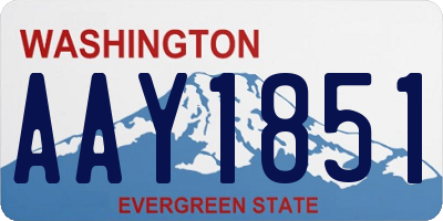 WA license plate AAY1851