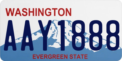 WA license plate AAY1888