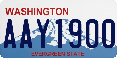 WA license plate AAY1900