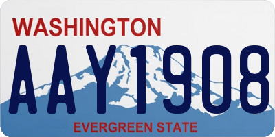 WA license plate AAY1908