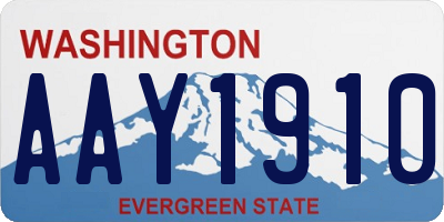 WA license plate AAY1910