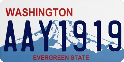 WA license plate AAY1919