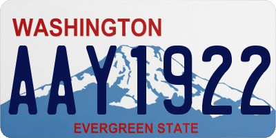 WA license plate AAY1922