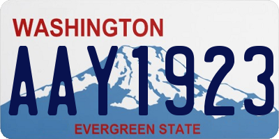 WA license plate AAY1923