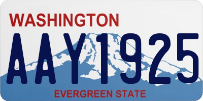 WA license plate AAY1925