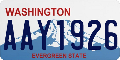 WA license plate AAY1926