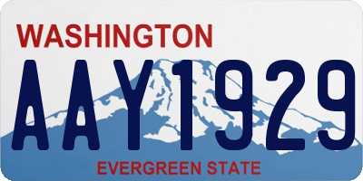 WA license plate AAY1929