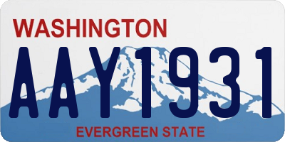 WA license plate AAY1931