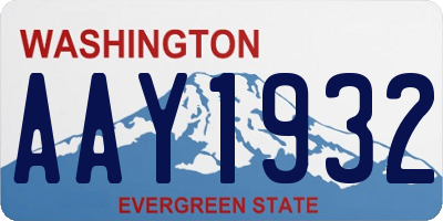 WA license plate AAY1932