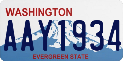 WA license plate AAY1934