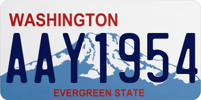 WA license plate AAY1954