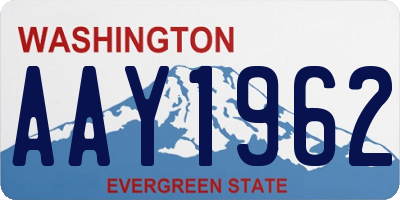 WA license plate AAY1962