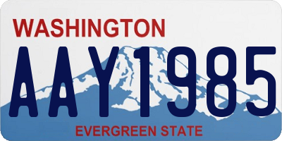 WA license plate AAY1985