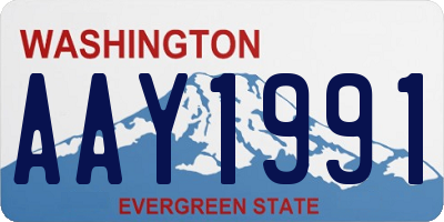 WA license plate AAY1991