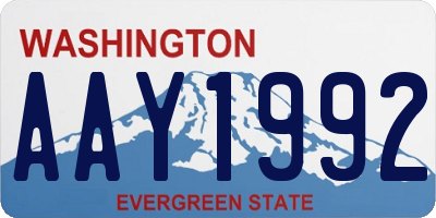 WA license plate AAY1992
