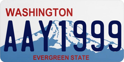 WA license plate AAY1999