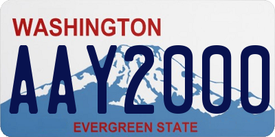 WA license plate AAY2000